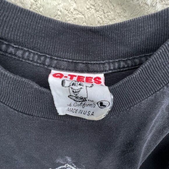 American Vintage 90s Jaco Postorius Jazz Guitarist Headband Black Shirt Q Tees T - Picture 3 of 4